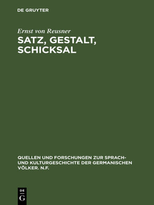 cover image of Satz, Gestalt, Schicksal